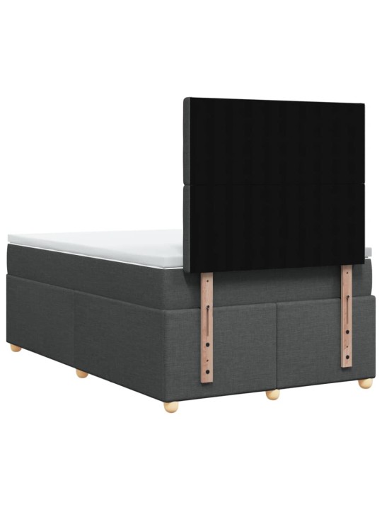 Box spring postel s matrací tmavě šedá 120x190 cm textil