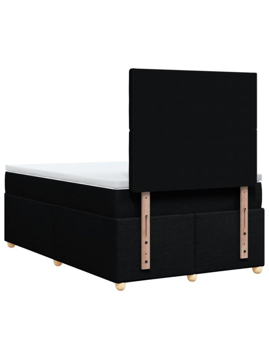 Box spring postel s matrací černá 120x190 cm textil