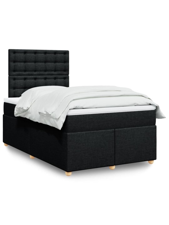 Box spring postel s matrací černá 120x190 cm textil