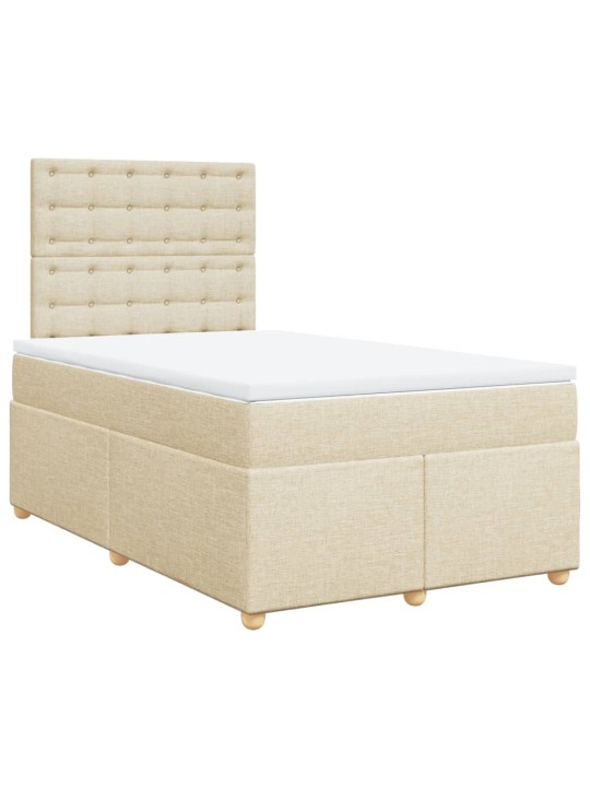Box spring postel s matrací krémová 120x190 cm textil