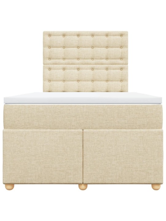 Box spring postel s matrací krémová 120x190 cm textil