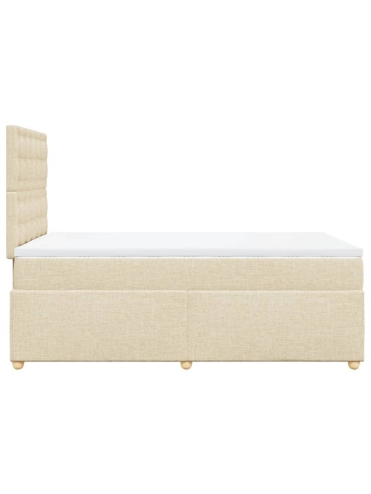 Box spring postel s matrací krémová 120x190 cm textil