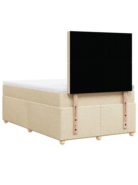 Box spring postel s matrací krémová 120x190 cm textil