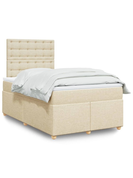 Box spring postel s matrací krémová 120x190 cm textil