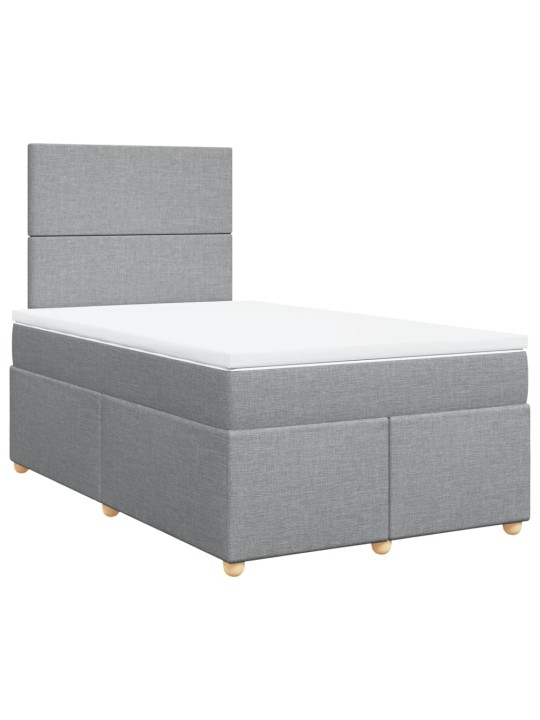 Box spring postel s matrací světle šedá 120 x 200 cm textil