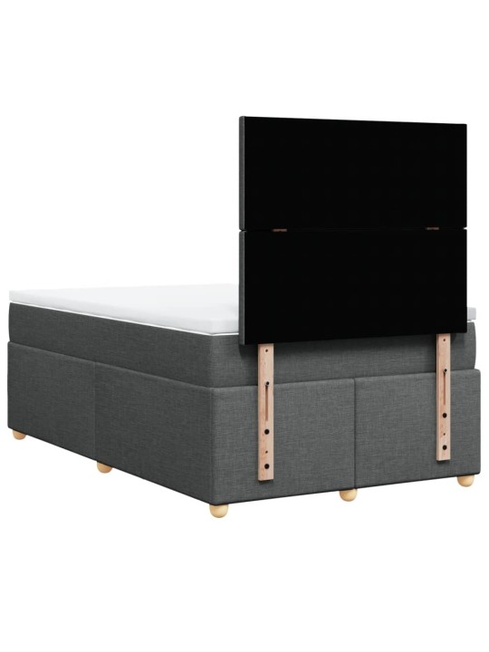 Box spring postel s matrací tmavě šedá 120x200 cm textil