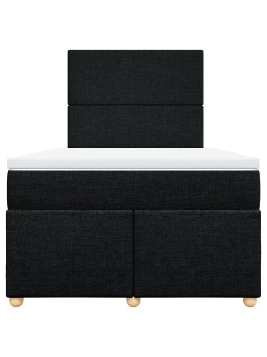 Box spring postel s matrací černá 120x200 cm textil