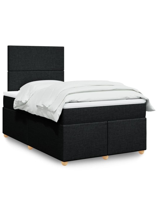Box spring postel s matrací černá 120x200 cm textil