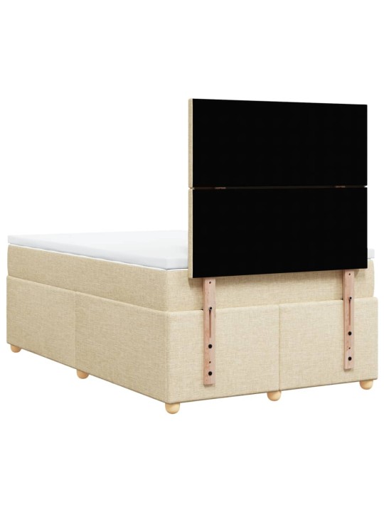 Box spring postel s matrací krémová 120x200 cm textil