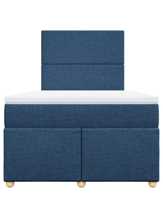 Box spring postel s matrací modrá 120x200 cm textil