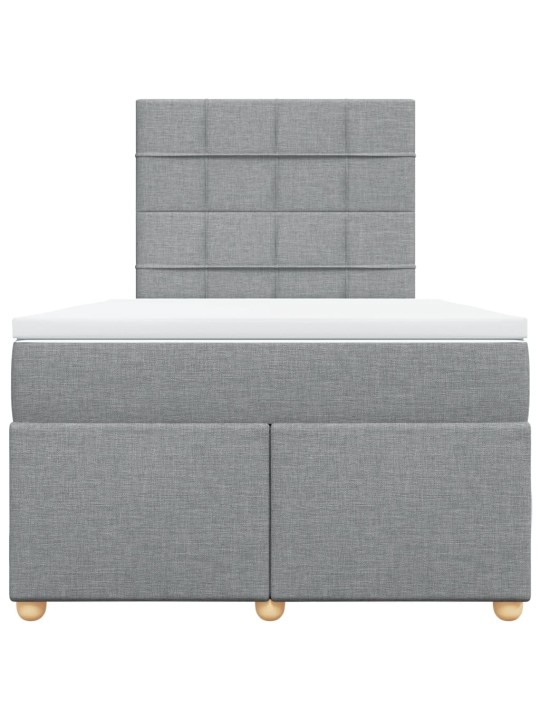 Box spring postel s matrací světle šedá 120 x 200 cm textil