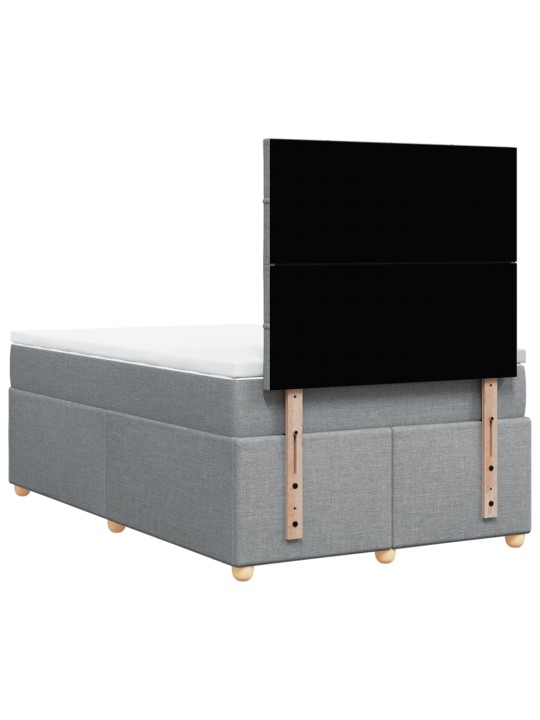Box spring postel s matrací světle šedá 120 x 200 cm textil