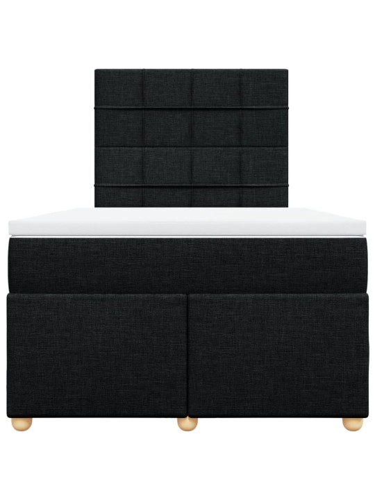 Box spring postel s matrací černá 120x200 cm textil