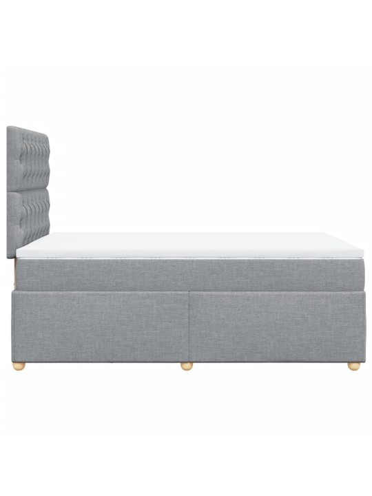 Box spring postel s matrací světle šedá 120 x 200 cm textil
