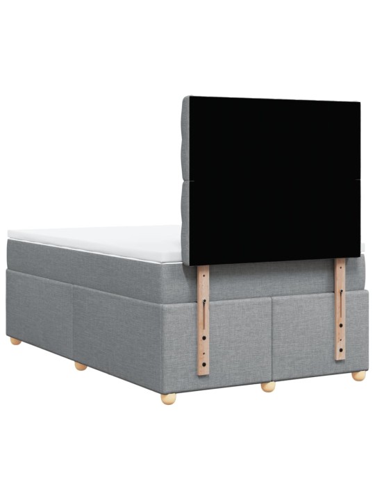 Box spring postel s matrací světle šedá 120 x 200 cm textil