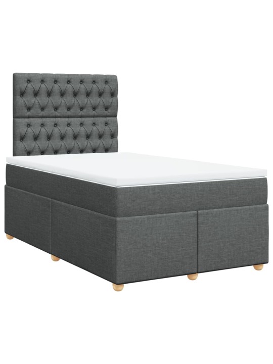 Box spring postel s matrací tmavě šedá 120x200 cm textil