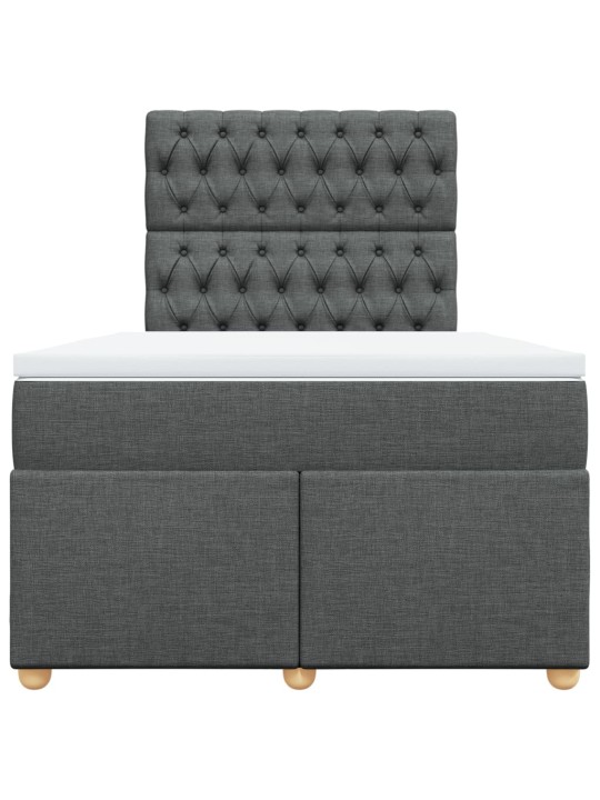 Box spring postel s matrací tmavě šedá 120x200 cm textil