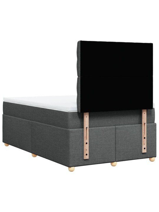 Box spring postel s matrací tmavě šedá 120x200 cm textil
