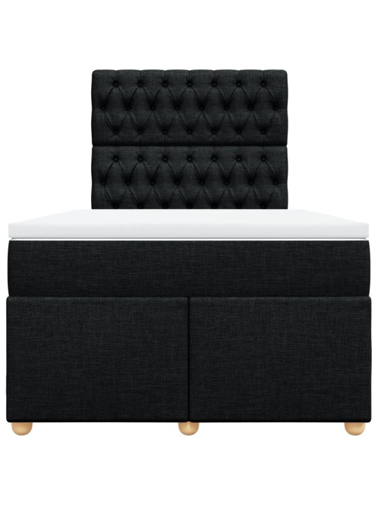 Box spring postel s matrací černá 120x200 cm textil