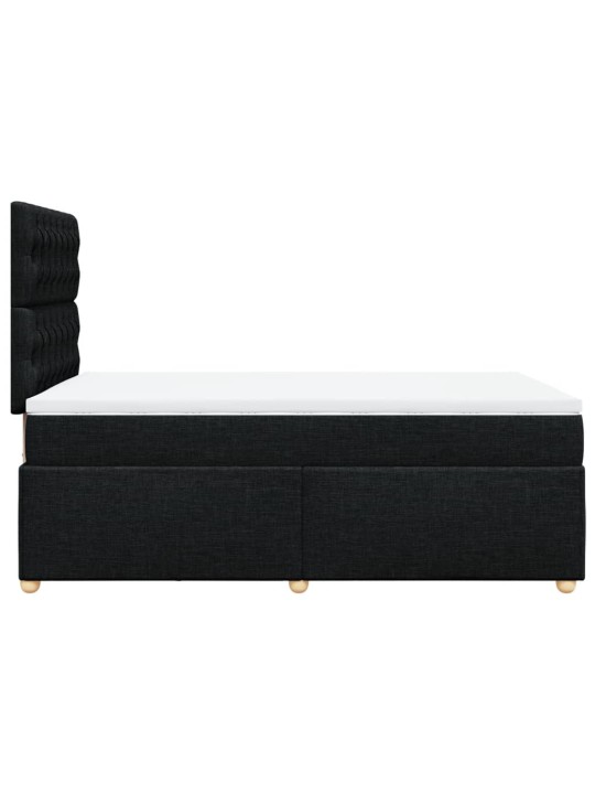 Box spring postel s matrací černá 120x200 cm textil