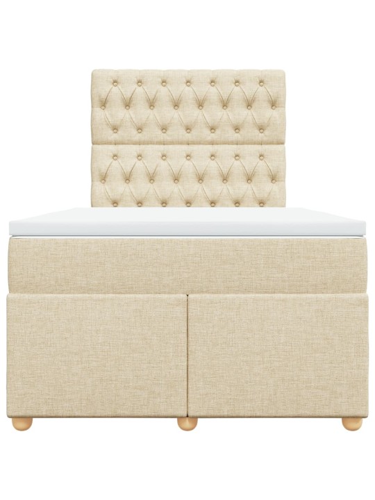 Box spring postel s matrací krémová 120x200 cm textil