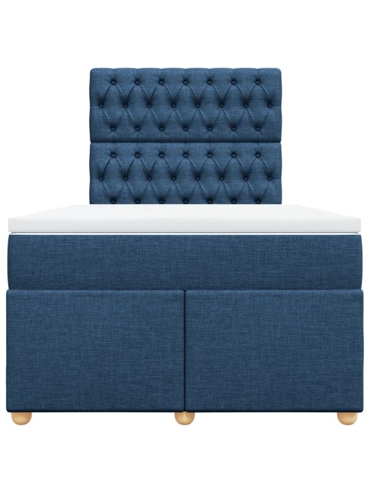 Box spring postel s matrací modrá 120x200 cm textil