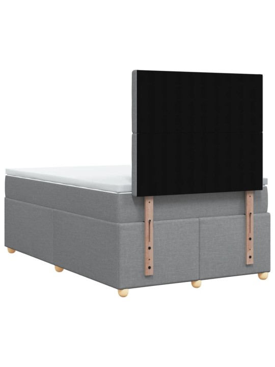 Box spring postel s matrací světle šedá 120 x 200 cm textil