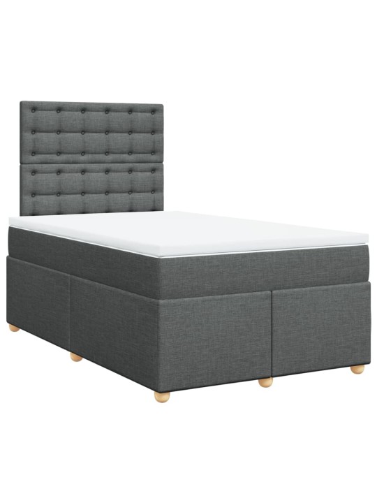 Box spring postel s matrací tmavě šedá 120x200 cm textil