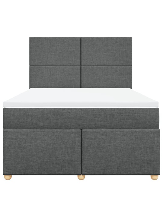 Box spring postel s matrací tmavě šedý 140 x 190 cm textil