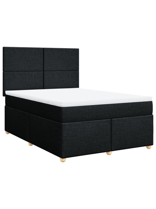 Box spring postel s matrací černá 140 x 190 cm textil