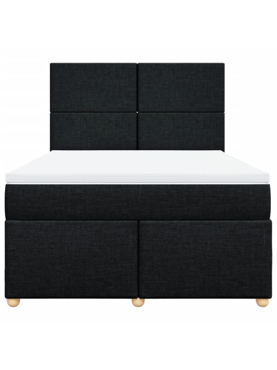 Box spring postel s matrací černá 140 x 190 cm textil