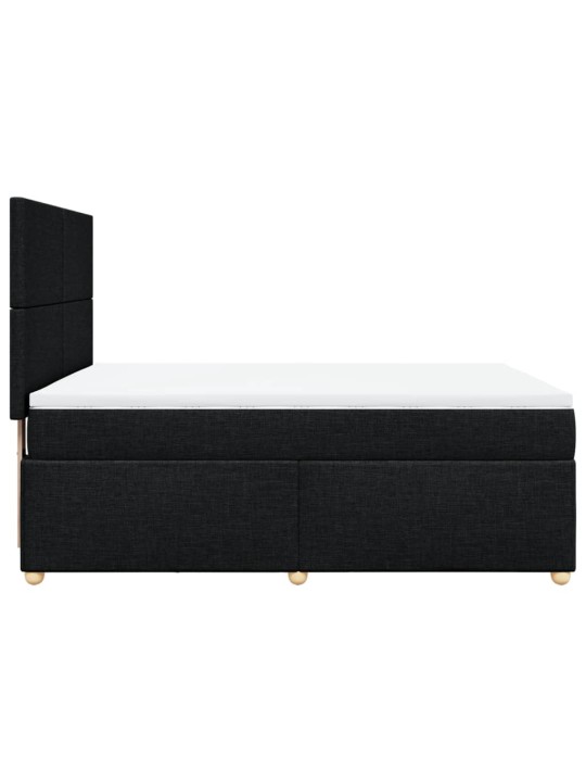 Box spring postel s matrací černá 140 x 190 cm textil
