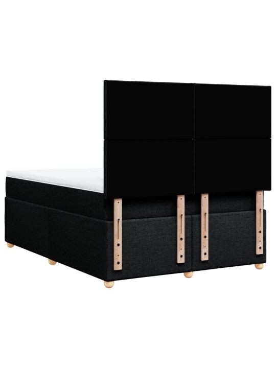Box spring postel s matrací černá 140 x 190 cm textil