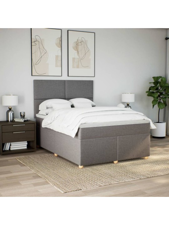 Box spring postel s matrací taupe 140x190 cm textil