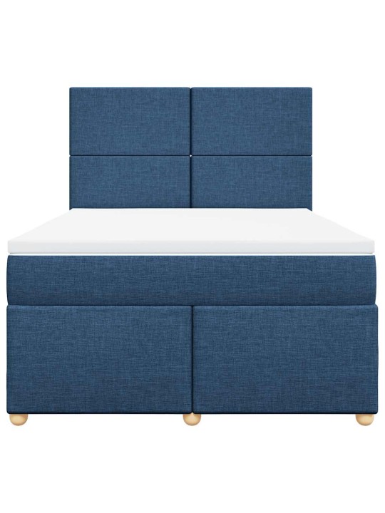 Box spring postel s matrací modrá 140x190 cm textil
