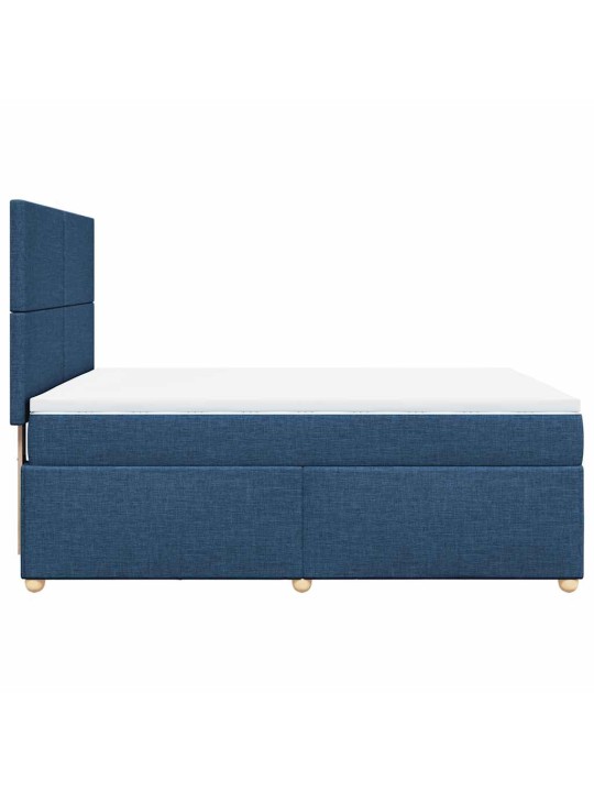 Box spring postel s matrací modrá 140x190 cm textil