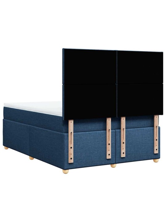 Box spring postel s matrací modrá 140x190 cm textil
