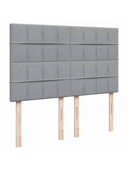 Box spring postel s matrací světle šedá 140 x 190 cm textil