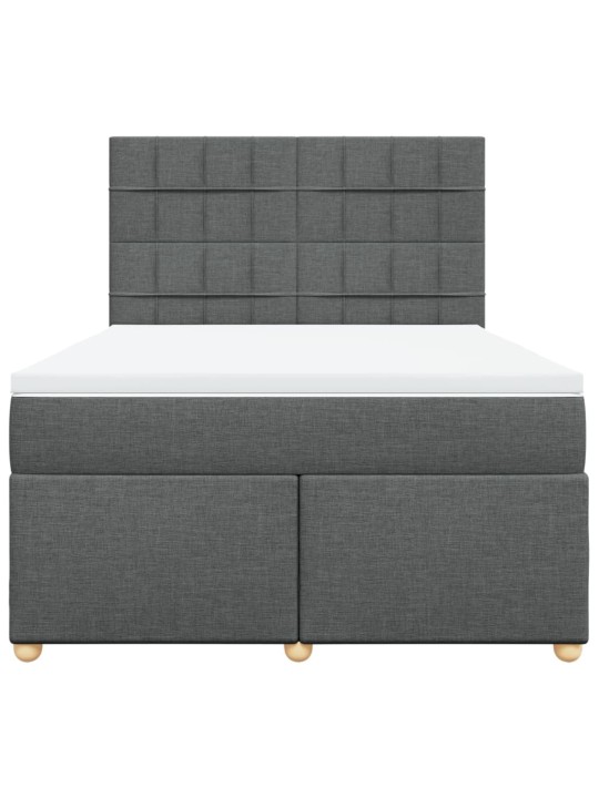 Box spring postel s matrací tmavě šedý 140 x 190 cm textil