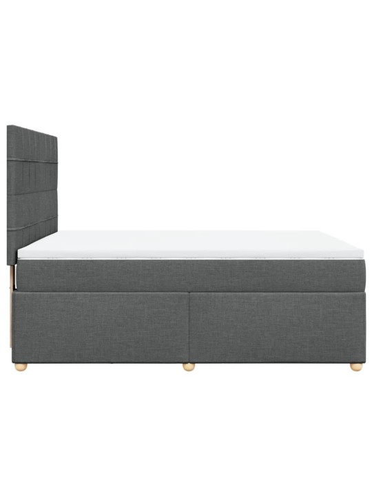 Box spring postel s matrací tmavě šedý 140 x 190 cm textil