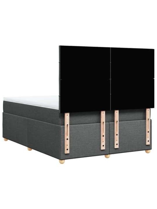 Box spring postel s matrací tmavě šedý 140 x 190 cm textil