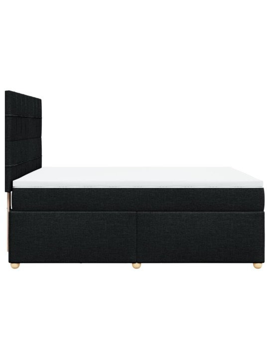 Box spring postel s matrací černá 140 x 190 cm textil