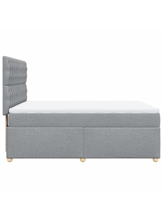 Box spring postel s matrací světle šedá 140 x 190 cm textil