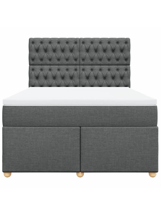 Box spring postel s matrací tmavě šedý 140 x 190 cm textil