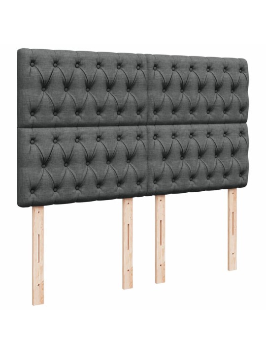 Box spring postel s matrací tmavě šedý 140 x 190 cm textil
