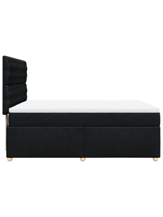 Box spring postel s matrací černá 140 x 190 cm textil