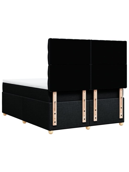 Box spring postel s matrací černá 140 x 190 cm textil