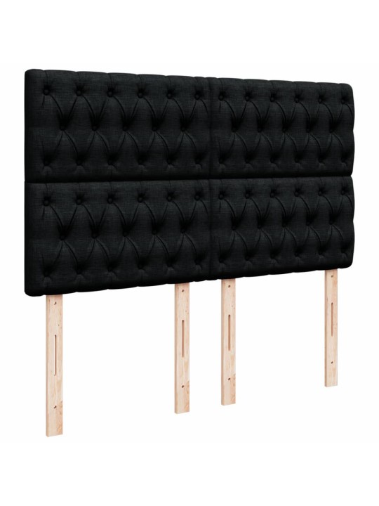 Box spring postel s matrací černá 140 x 190 cm textil