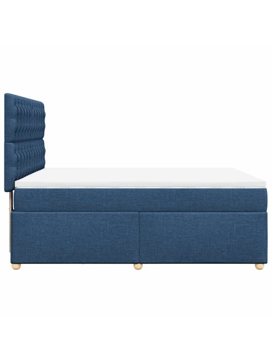 Box spring postel s matrací modrá 140x190 cm textil