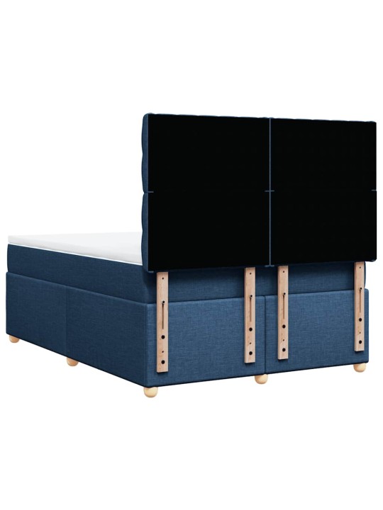 Box spring postel s matrací modrá 140x190 cm textil